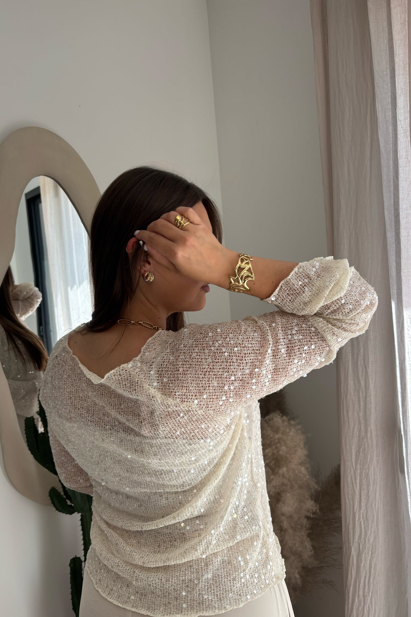 HAUT MAILLE FINE A SEQUIN MILLA