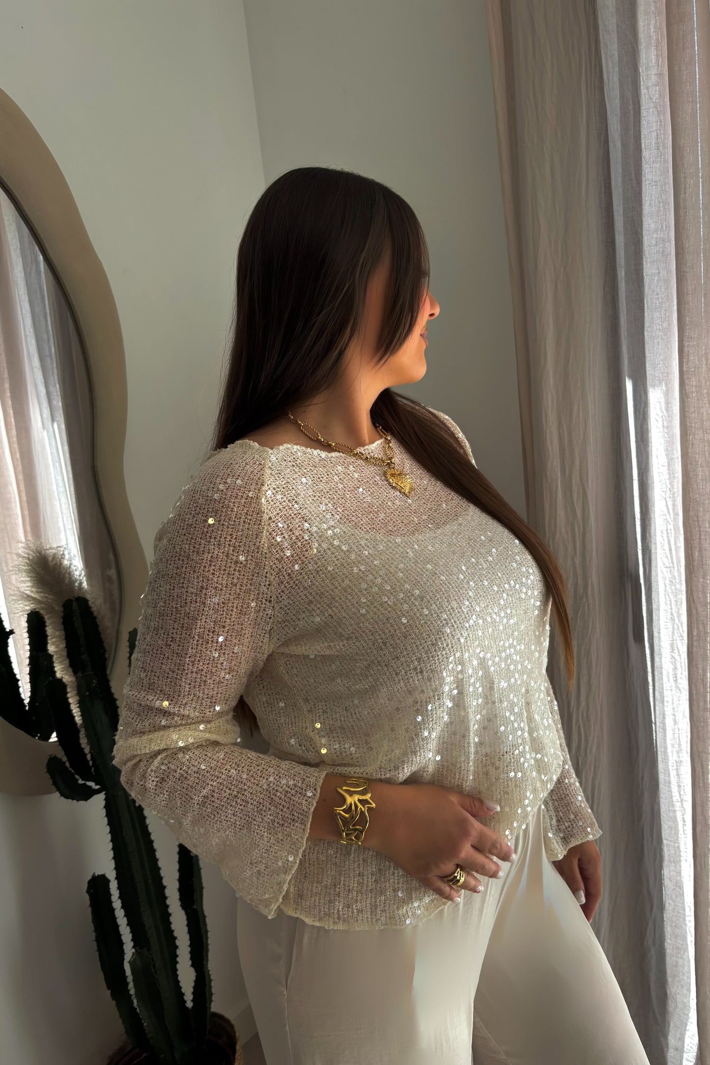 HAUT MAILLE FINE A SEQUIN MILLA